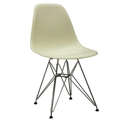 Vitra Eames DSR Side Chair, Cream / Chrome